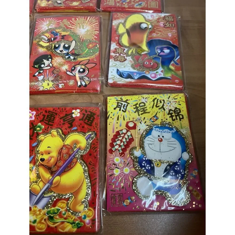 Bundle Of 9 Packs Of Chinese Disney Plus Anime Mini Envelopes Christmas 4x3”